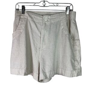 House of Harlow 1960 Beige Linen Blend Shorts - Size Large
